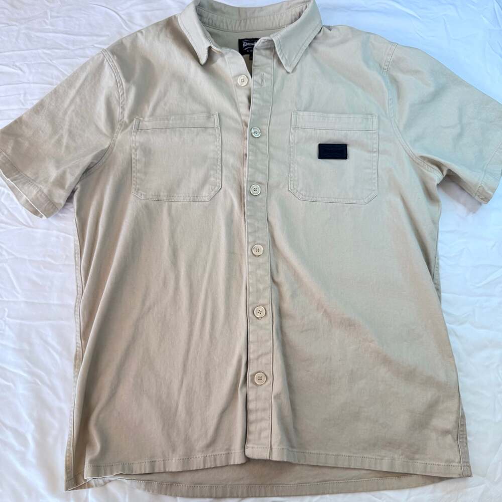 Dogg Supply By Snoop Dog Khaki Button Down Short Sleeve Shirt Men’s Large